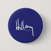Hillary Clinton 2016 Blauwe Pinback Button (Voorkant)