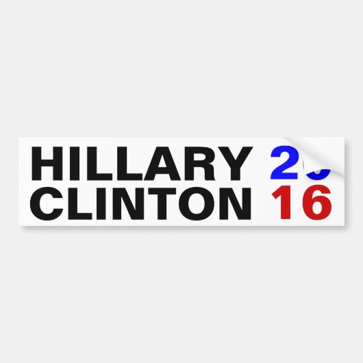 HILLARY CLINTON 2016 BUMPERSTICKER (Voorkant)