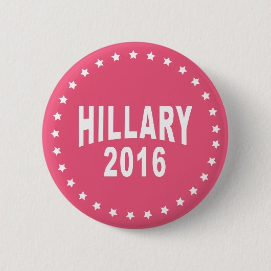 Hillary Clinton 2016 Campagne Roze Pinback Button (Voorkant)