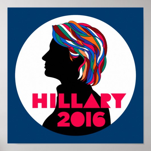 Hillary Clinton 2016 Campaign Retro Poster (klein) (Voorkant)
