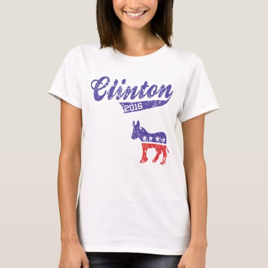 Hillary Clinton 2016 Democraten Sporty T-shirt (Voorkant)