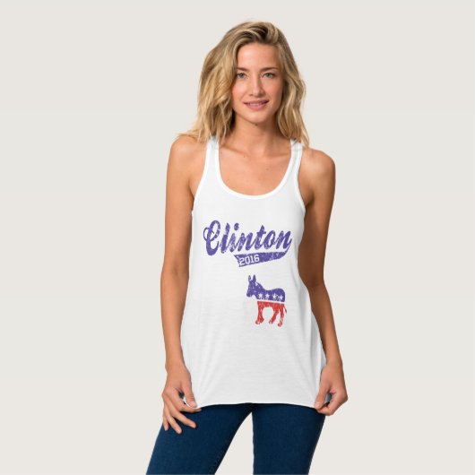 Hillary Clinton 2016 Democraten Sporty Tanktop (Volledige Voorkant)