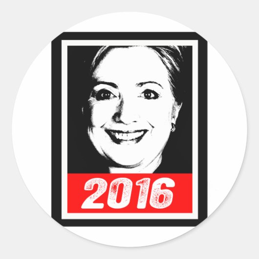 HILLARY CLINTON 2016 INKT ART.png Ronde Sticker (Voorkant)