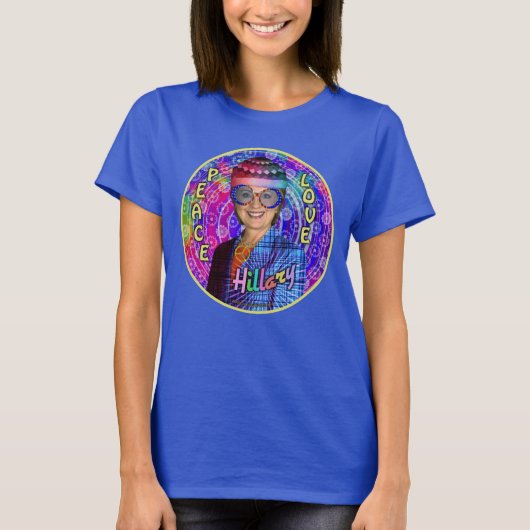 Hillary Clinton 2016 President Hippie Political T-shirt (Voorkant)