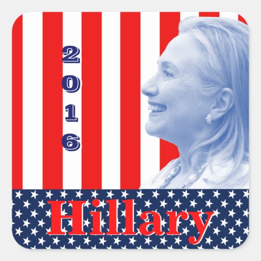 Hillary Clinton 2016 Vierkante Sticker (Voorkant)