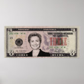Hillary Clinton $3 Bill Poster (Voorkant)