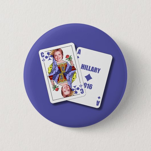 Hillary Clinton als Blackjack-kaarten voor Preside Ronde Button 5,7 Cm (Voorkant)
