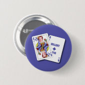 Hillary Clinton als Blackjack-kaarten voor Preside Ronde Button 5,7 Cm (Voorkant /achterkant)