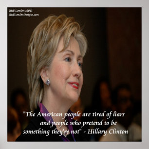 Hillary Clinton America en Liars Quote Poster