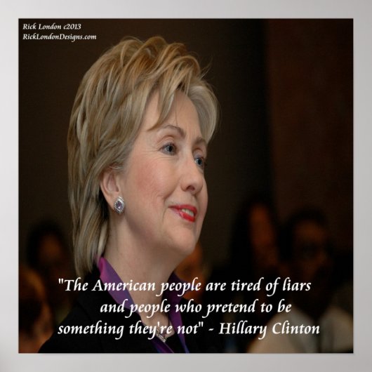 Hillary Clinton America en Liars Quote Poster (Voorkant)