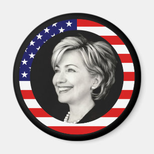 hillary clinton. amerikaanse vlag. magneet