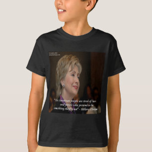 Hillary Clinton Amerikanen Zijn Moe Quote T-shirt