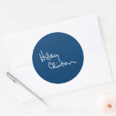 Hillary Clinton Autograaf (wit) -.png Ronde Sticker (Envelop)