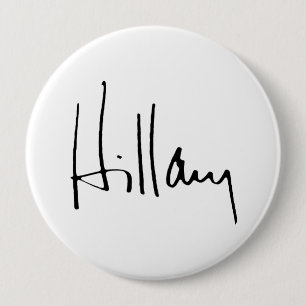 HILLARY CLINTON AUTOGRAPH.png Ronde Button 4,0 Cm