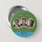 Hillary Clinton, Barack Obama en John Kennedy Ronde Button 7,6 Cm (Voorkant /achterkant)