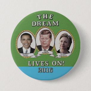 Hillary Clinton, Barack Obama en John Kennedy Ronde Button 7,6 Cm