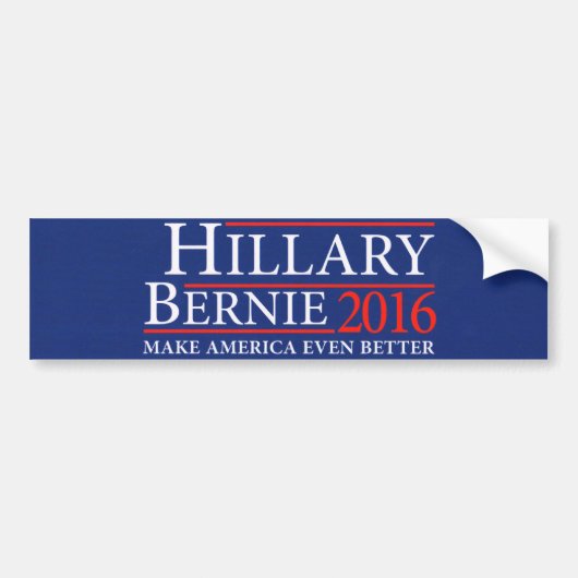 Hillary Clinton Bernie Sanders Bumpersticker 2016 (Voorkant)