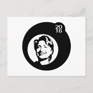 Hillary Clinton Black Bubble Briefkaart