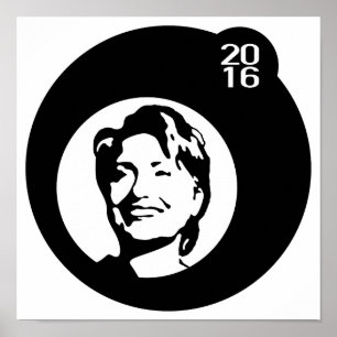 Hillary Clinton Black Bubble Poster