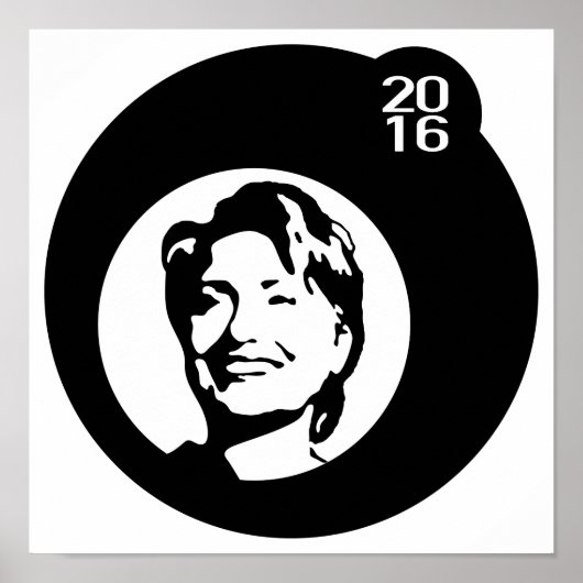 Hillary Clinton Black Bubble Poster (Voorkant)