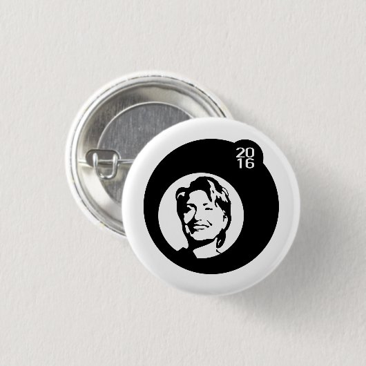 Hillary Clinton Black Bubble Ronde Button 3,2 Cm (Voorkant /achterkant)