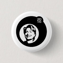 Hillary Clinton Black Bubble Ronde Button 3,2 Cm