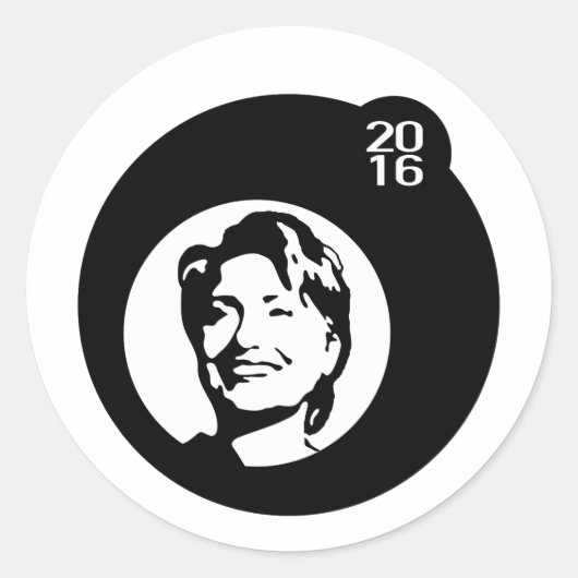 Hillary Clinton Black Bubble Ronde Sticker (Voorkant)