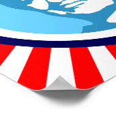 hillary clinton blauwBubble redRays Poster (Hoek)