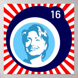 hillary clinton blauwBubble redRays Poster