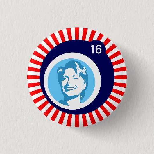hillary clinton blauwBubble redRays Ronde Button 3,2 Cm (Voorkant)