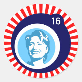 hillary clinton blauwBubble redRays Ronde Sticker