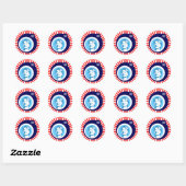 hillary clinton blauwBubble redRays Ronde Sticker (Vel)