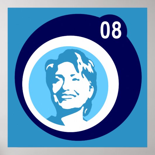 hillary clinton: blauwe luchtbellen : poster (Voorkant)