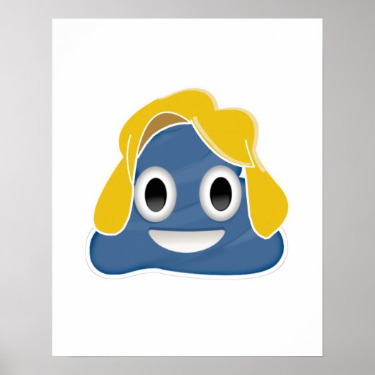 Hillary Clinton Blauwe Poo - - Poster (Voorkant)