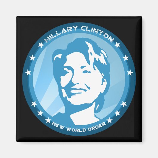 hillary clinton : blauwe stralen : magneet (Voorkant)