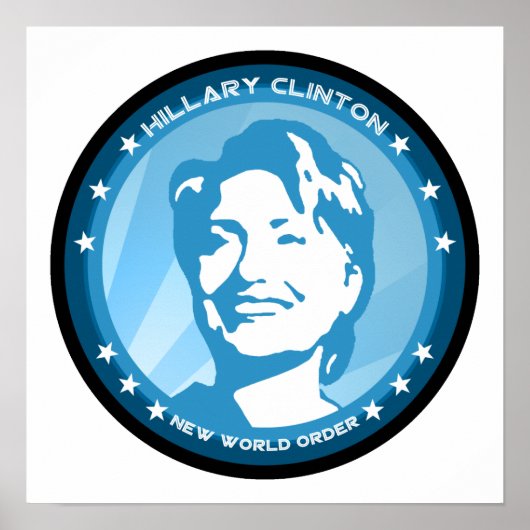 hillary clinton : blauwe stralen : poster (Voorkant)