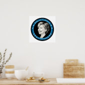 hillary clinton : blauwe stralen : poster (Keuken)