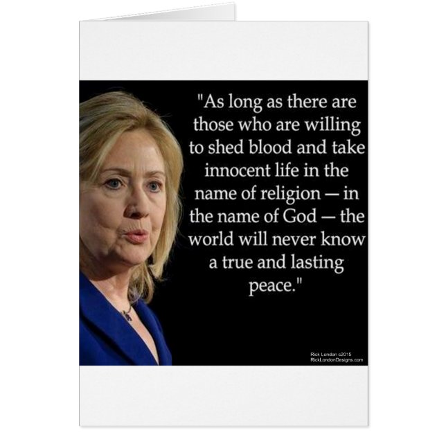 Hillary Clinton Bloed Religie Citaat (Voorkant)