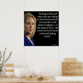 Hillary Clinton & Bloed/Religie Quote Poster (Keuken)