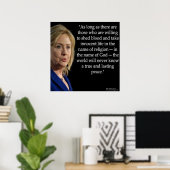 Hillary Clinton & Bloed/Religie Quote Poster (Thuiskantoor)