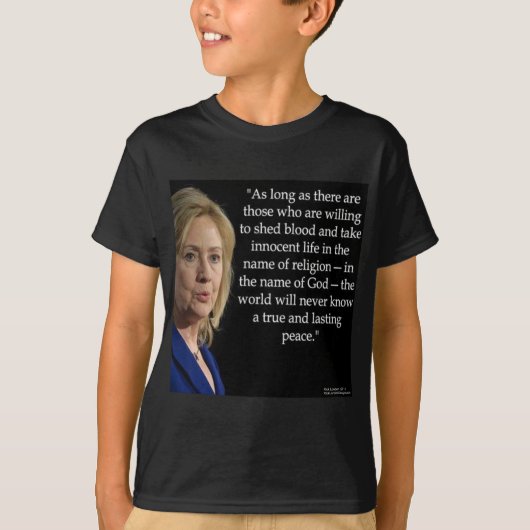 Hillary Clinton Blood Religion Quote T-shirt (Voorkant)