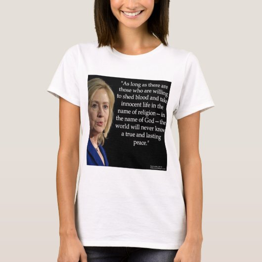 Hillary Clinton Blood Religion Quote T-shirt (Voorkant)