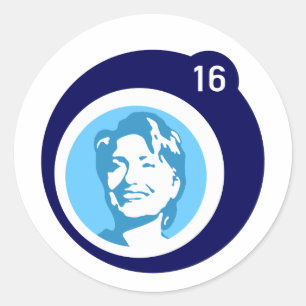 Hillary Clinton Blue Bubble Ronde Sticker