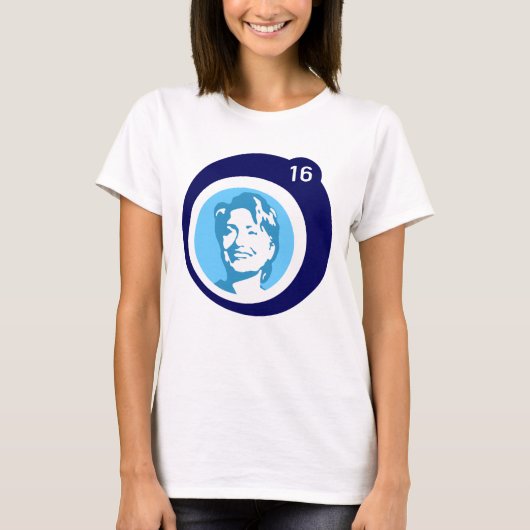 Hillary Clinton Blue Bubble T-shirt (Voorkant)