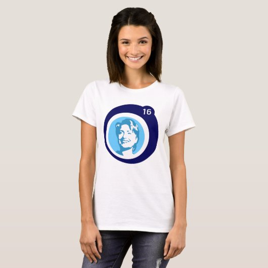 Hillary Clinton Blue Bubble T-shirt (Voorkant volledig)