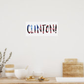 Hillary Clinton bokeh Poster (Keuken)