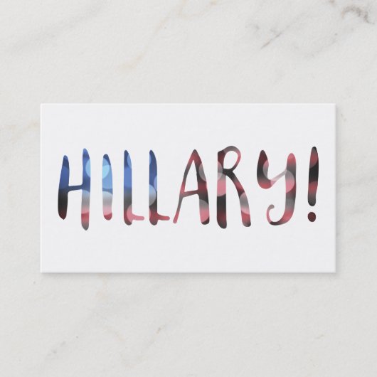 Hillary Clinton bokeh Visitekaartje (Voorkant)