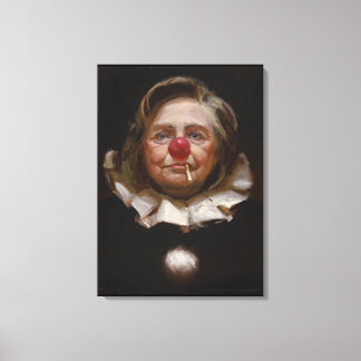 Hillary Clinton Clown door Tony Pro Canvas Afdruk