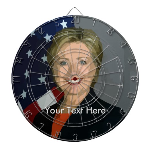 Hillary Clinton Custom Metal Cage Dartboard Dartbord (Voorkant)