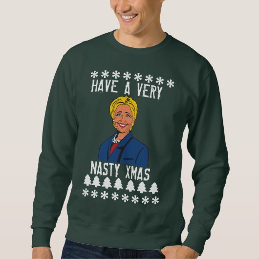 Hillary Clinton Custom Ugly KerstSweater Trui (Voorkant)